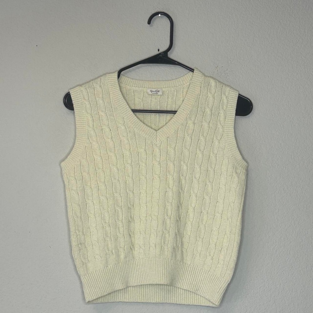 John Galt Brandy Melville Wool Blend Cable Knit Sweater Vest Women's One Size